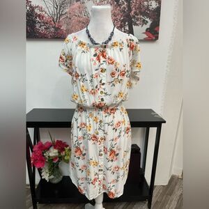 J For Justify Women’s  Plus Dress  Off Shoulder Floral Short Sleeve Size 2XL